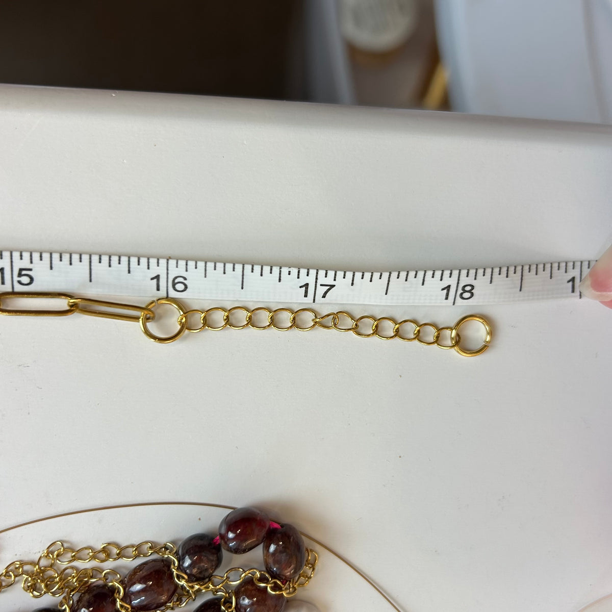Stone Beaded Chaldean Shell Necklace