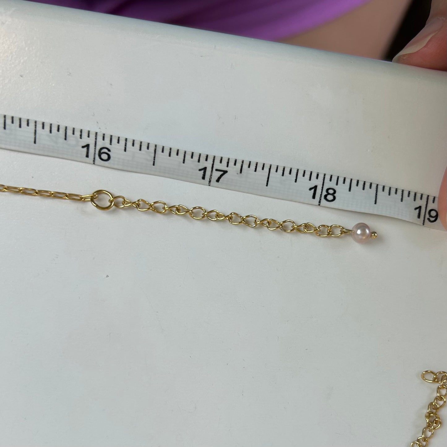 Lavender Pearl Triple Drop Necklace