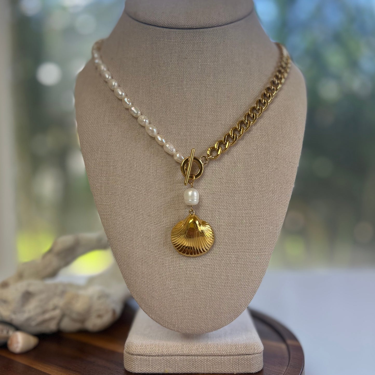 Pearl Strand Toggle Necklace