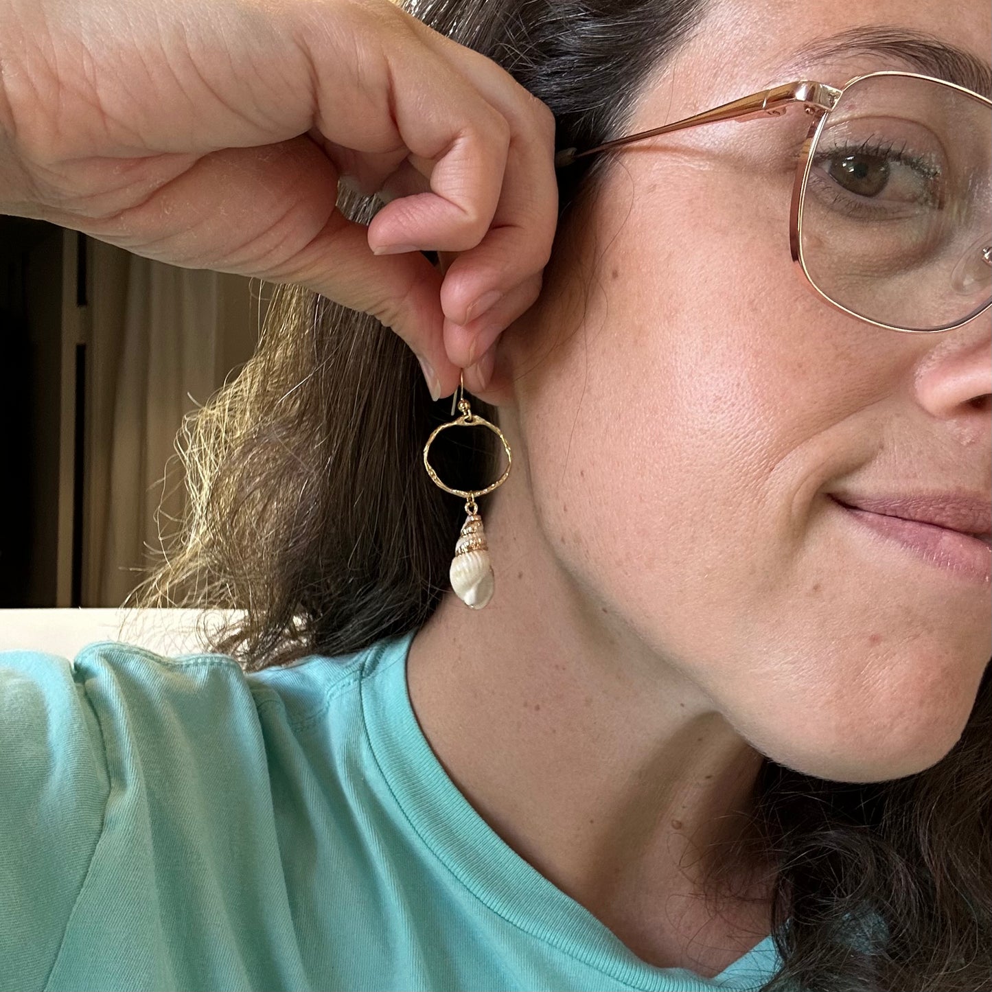 Classy Mermaid Bezel Earrings