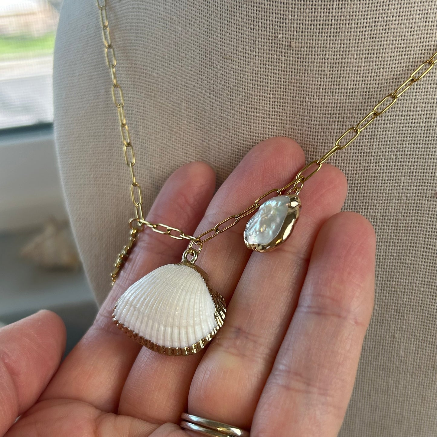 Sunshine Simplicity Seashell Charm Necklace