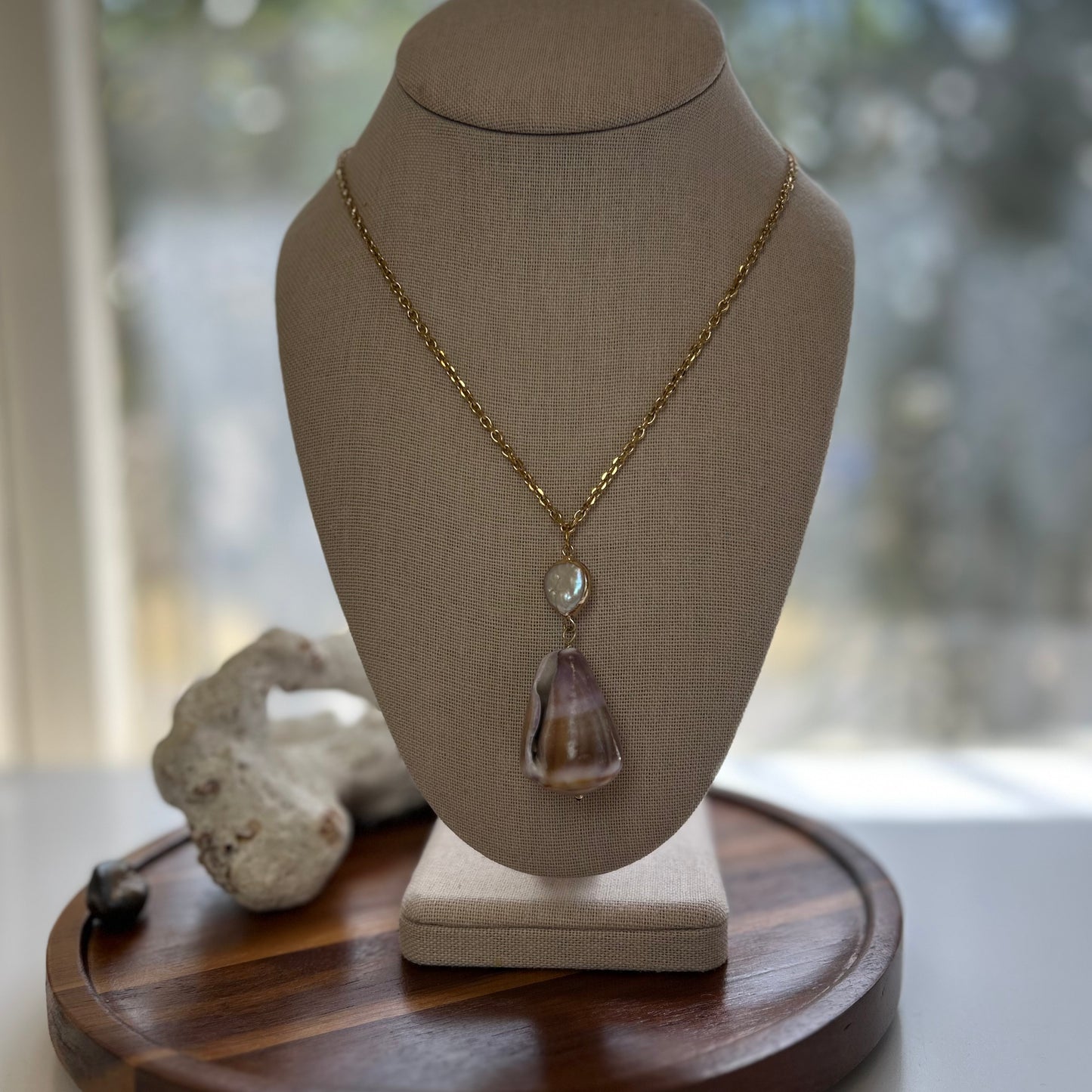Purple Cone Mother of Pearl Luxe Necklace