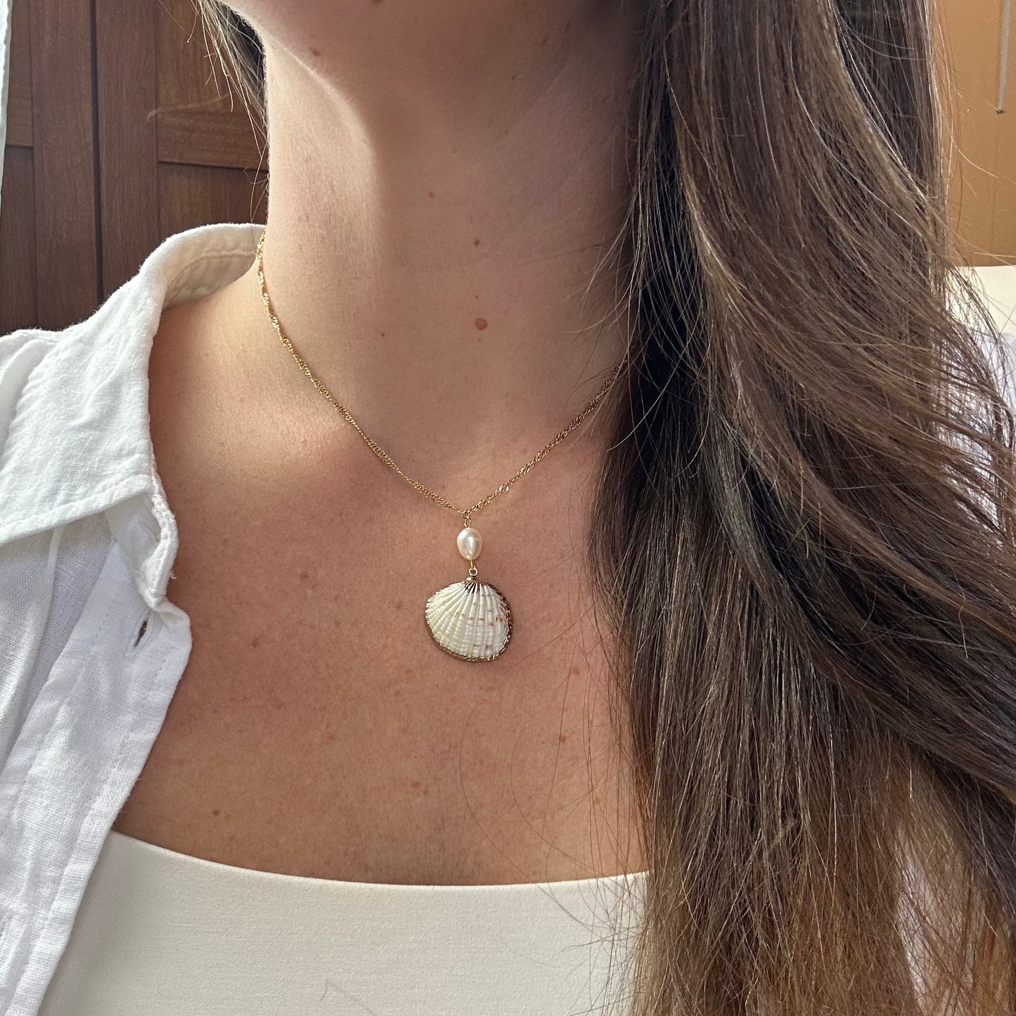 Pearl Drop Conch Shell Necklace Varieties