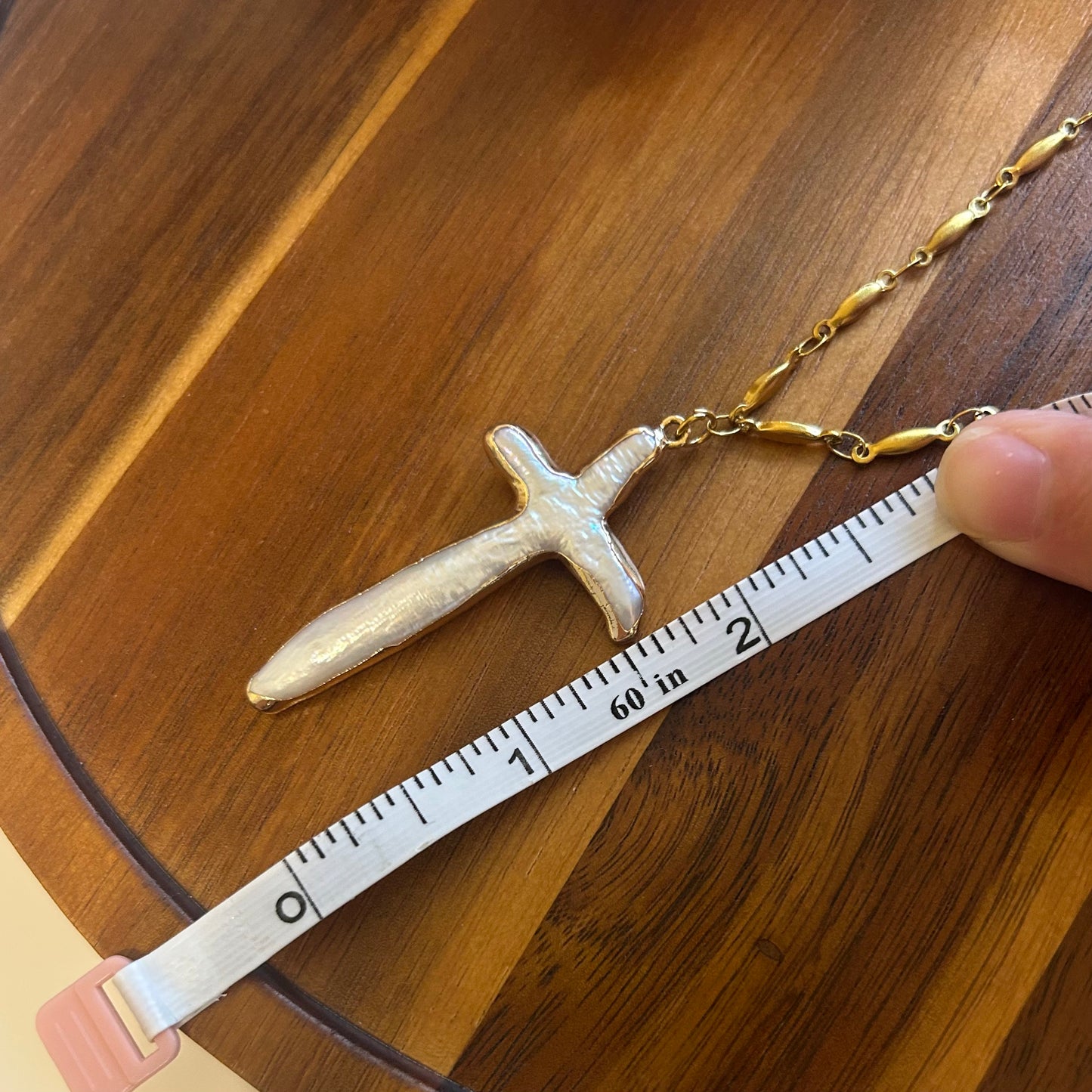 Cross Baroque Pearl Necklace