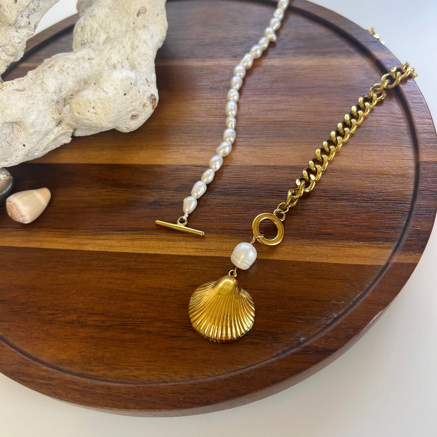 Pearl Strand Toggle Necklace