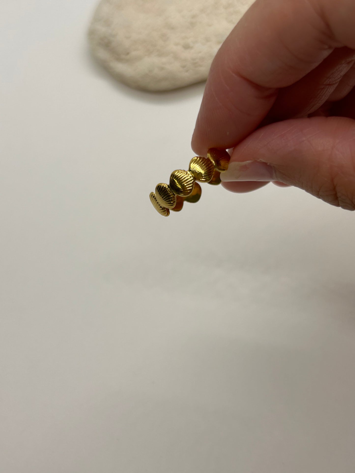 Seashell Link Gold Plated Ring