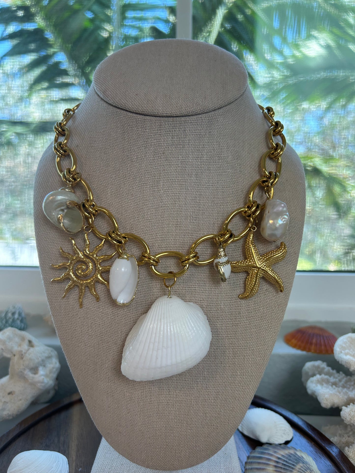 Statement Mermaid Layered Charms Necklace