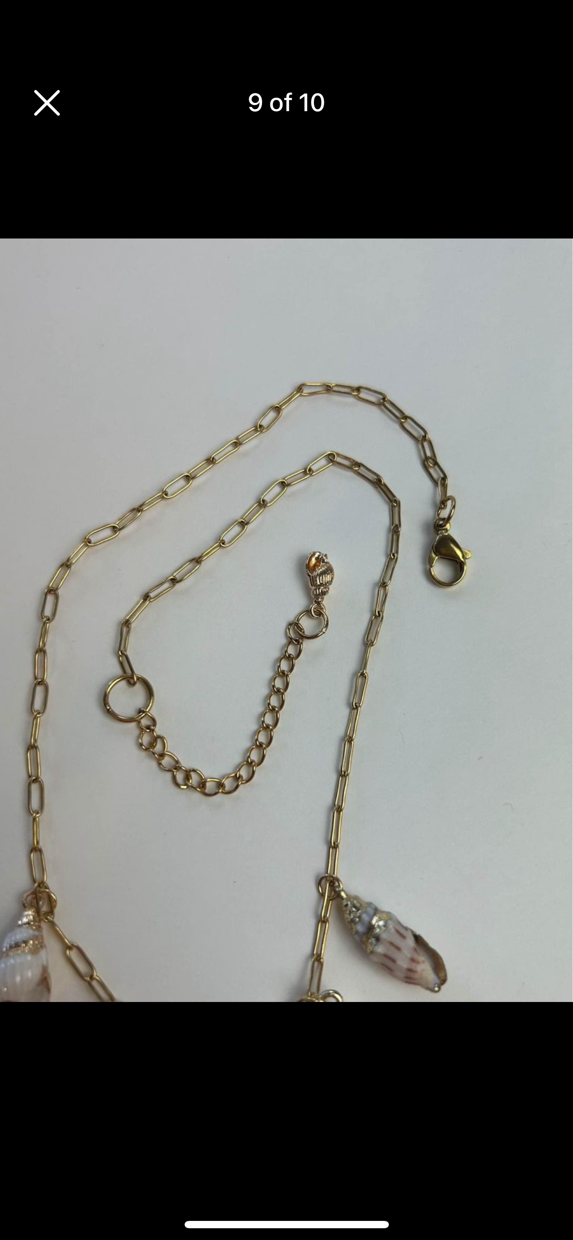 Seashell Variety Dainty Gold Necklace Handmade