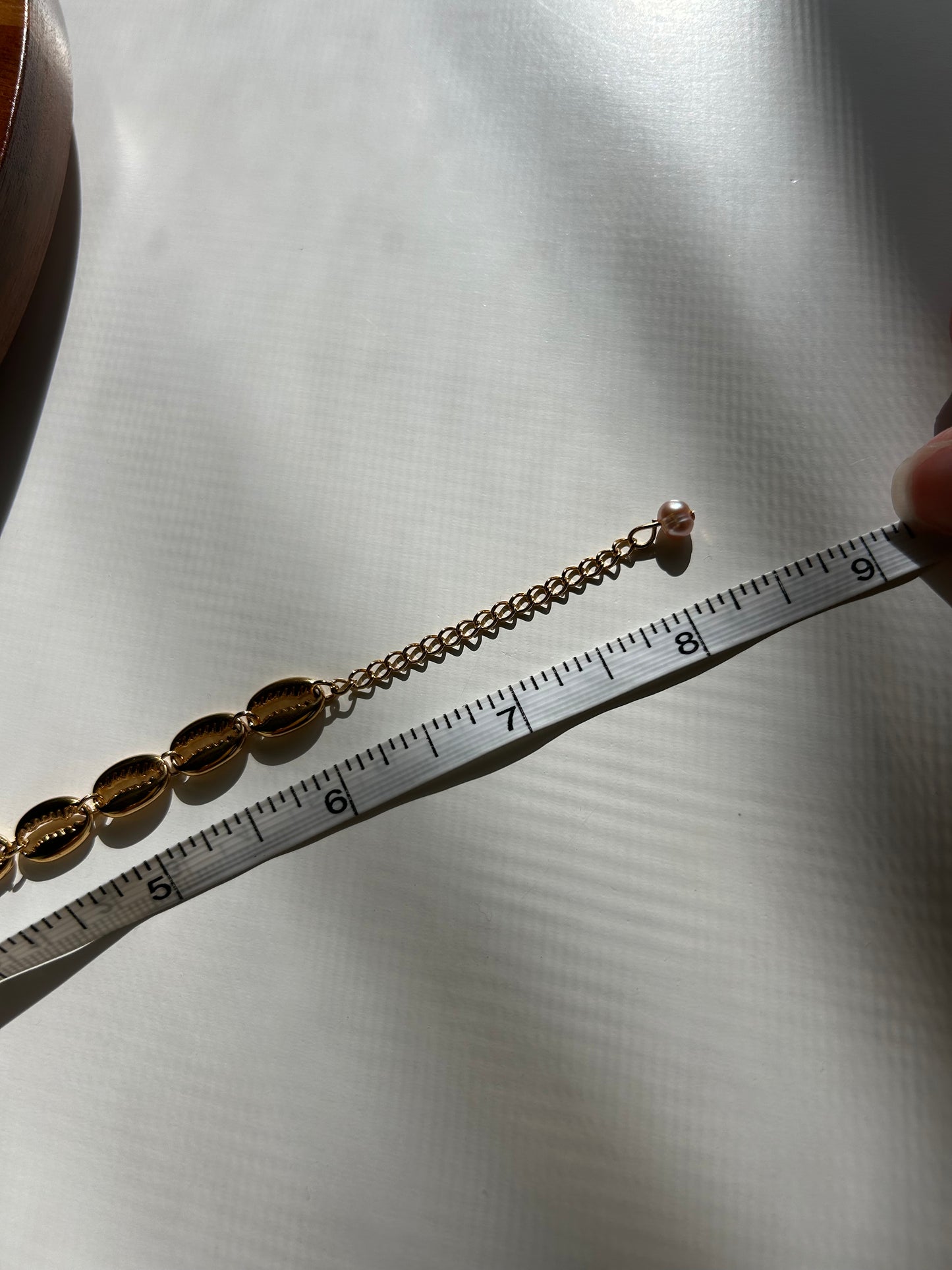 Granulated Cowrie & Lavender Pearls Bracelet