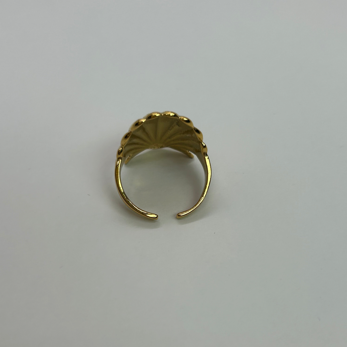 Hammered Seashell Statement Ring