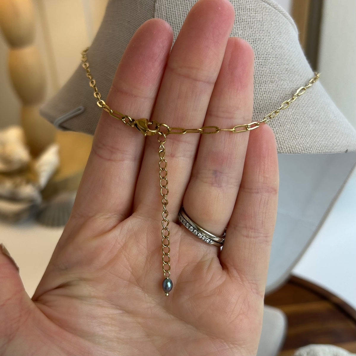 Pearl Plunge Drop Necklace