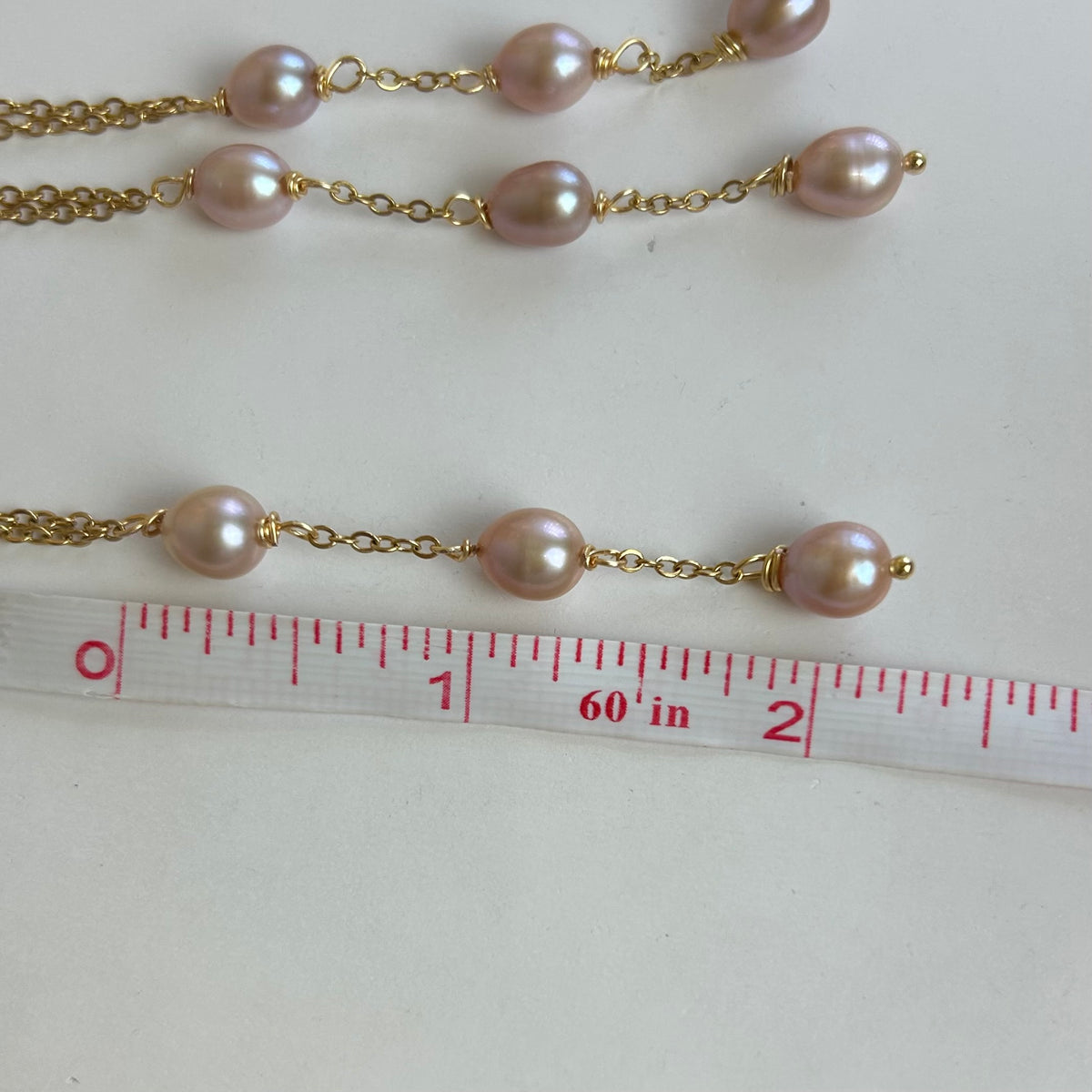 Dainty Pink Pearl Drop Necklace