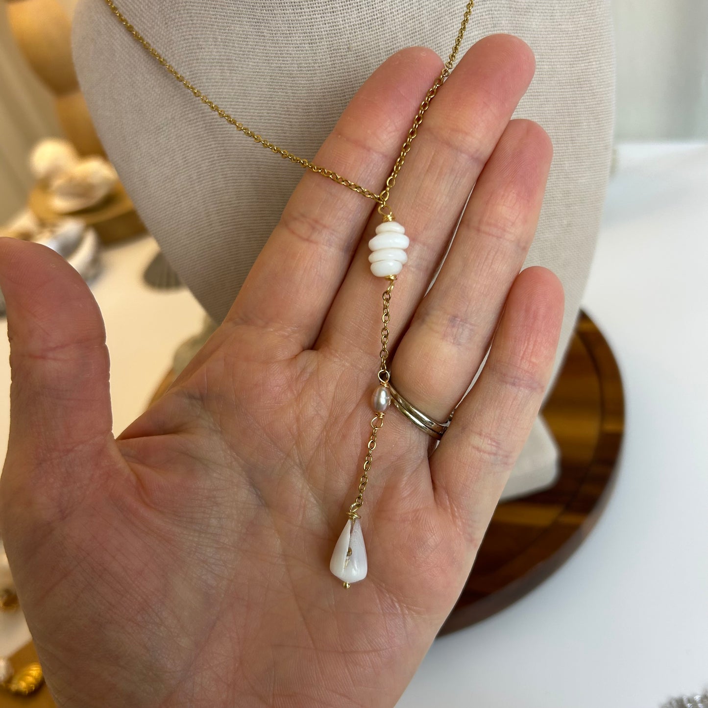 Dainty Puka Drop Shell Necklace