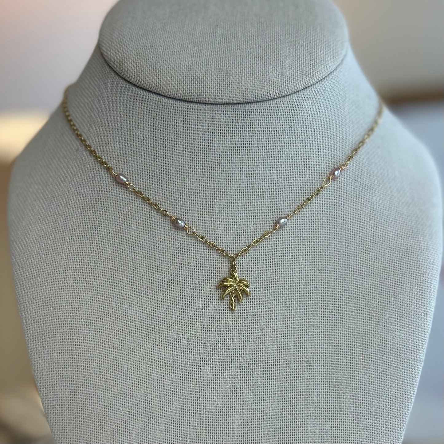 Dainty Pearl Charm Necklace