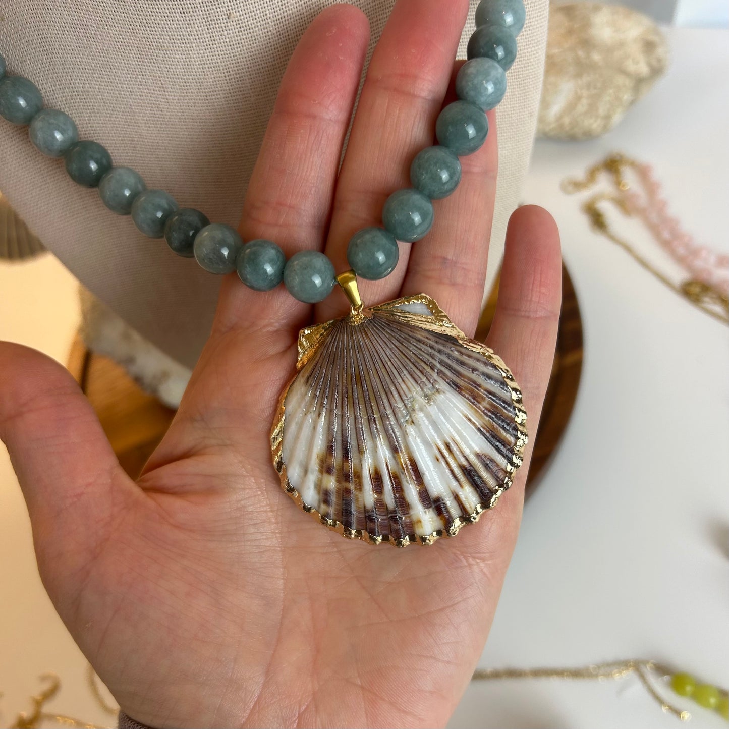 Shell & Stone Statement Necklace