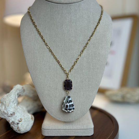 Amethyst Hebrew Cone Shell Necklace