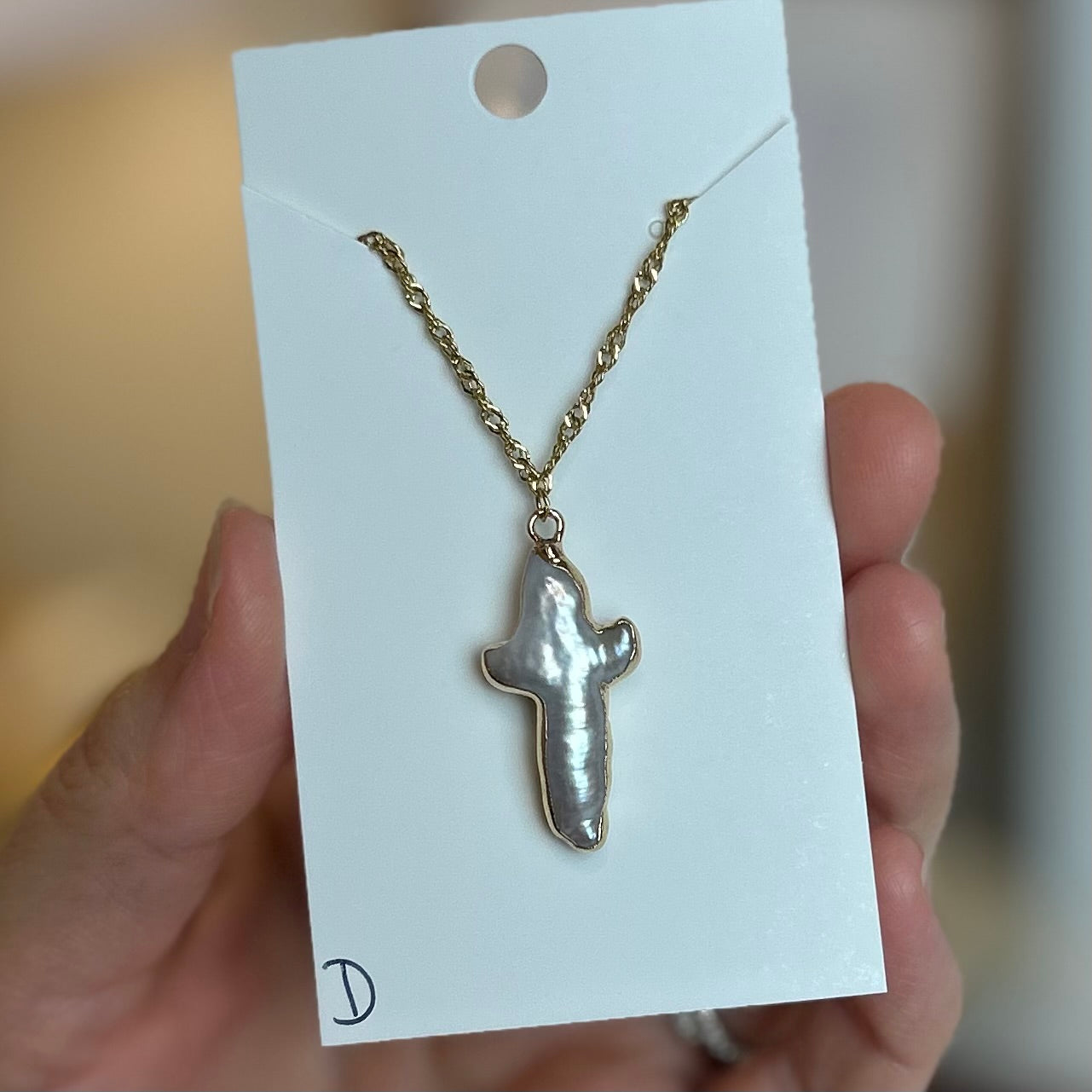 Pearl Cross Dainty Twist Necklace