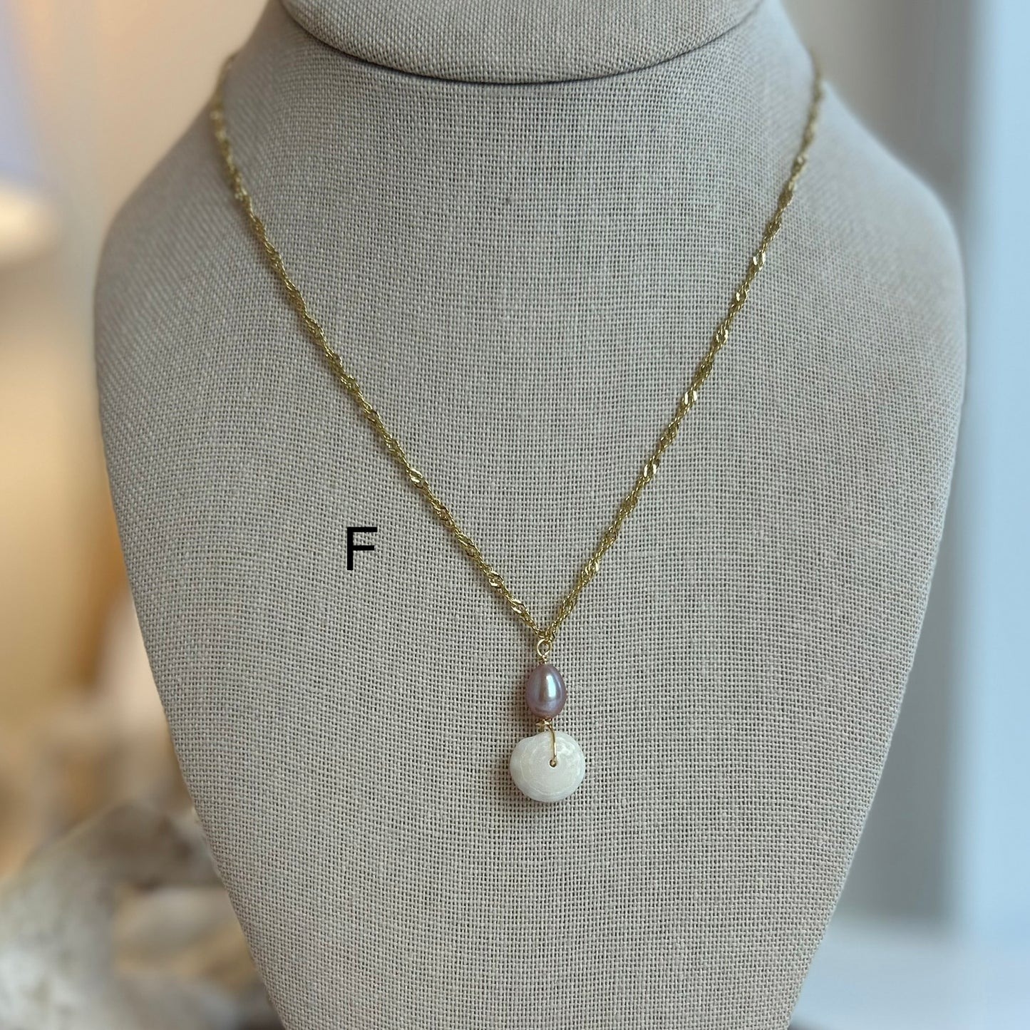 Puka & Pearl Pendant Necklace