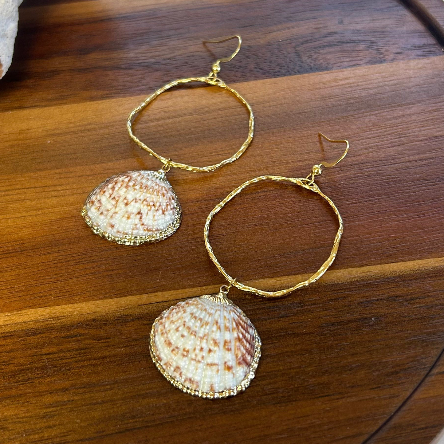 Freeform Bezel Seashell Earrings
