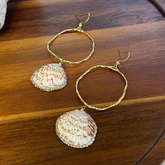 Freeform Bezel Seashell Earrings