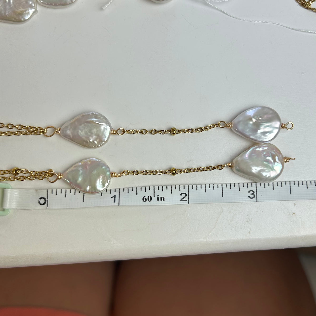 Teardrop Pearl Plunge Necklace