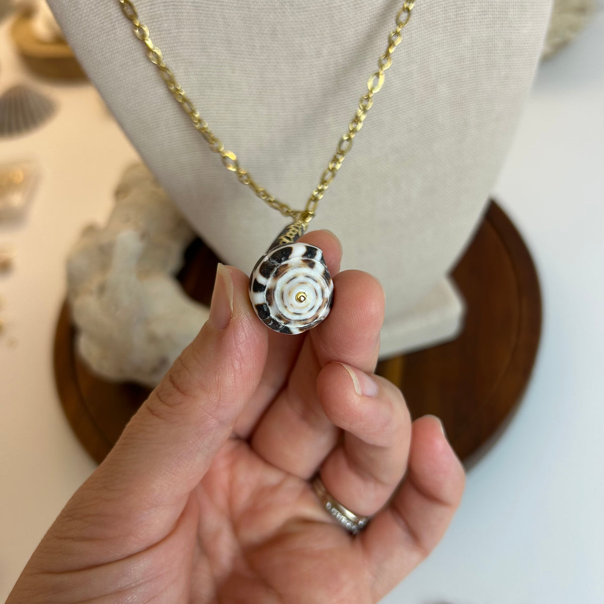 Amethyst Hebrew Cone Shell Necklace