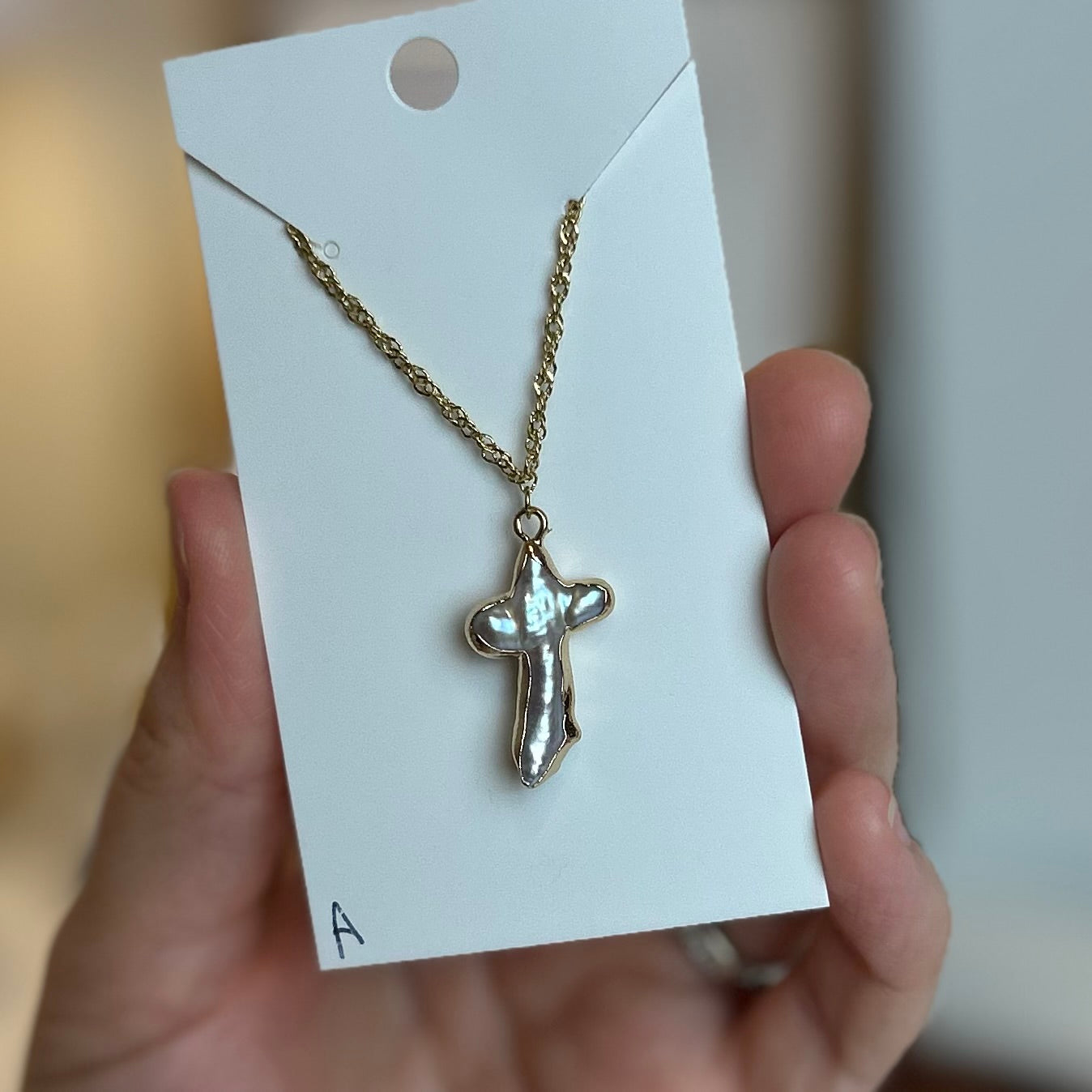 Pearl Cross Dainty Twist Necklace