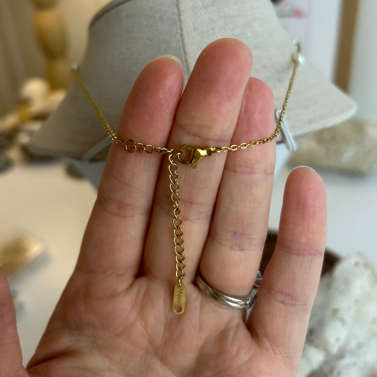 Pearl Beaded Cone Shell Necklace