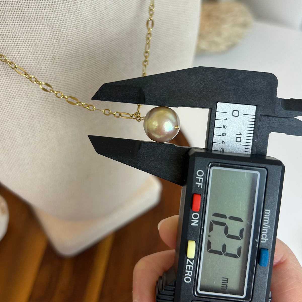 Baroque Round Honey Pearl Pendant Necklace