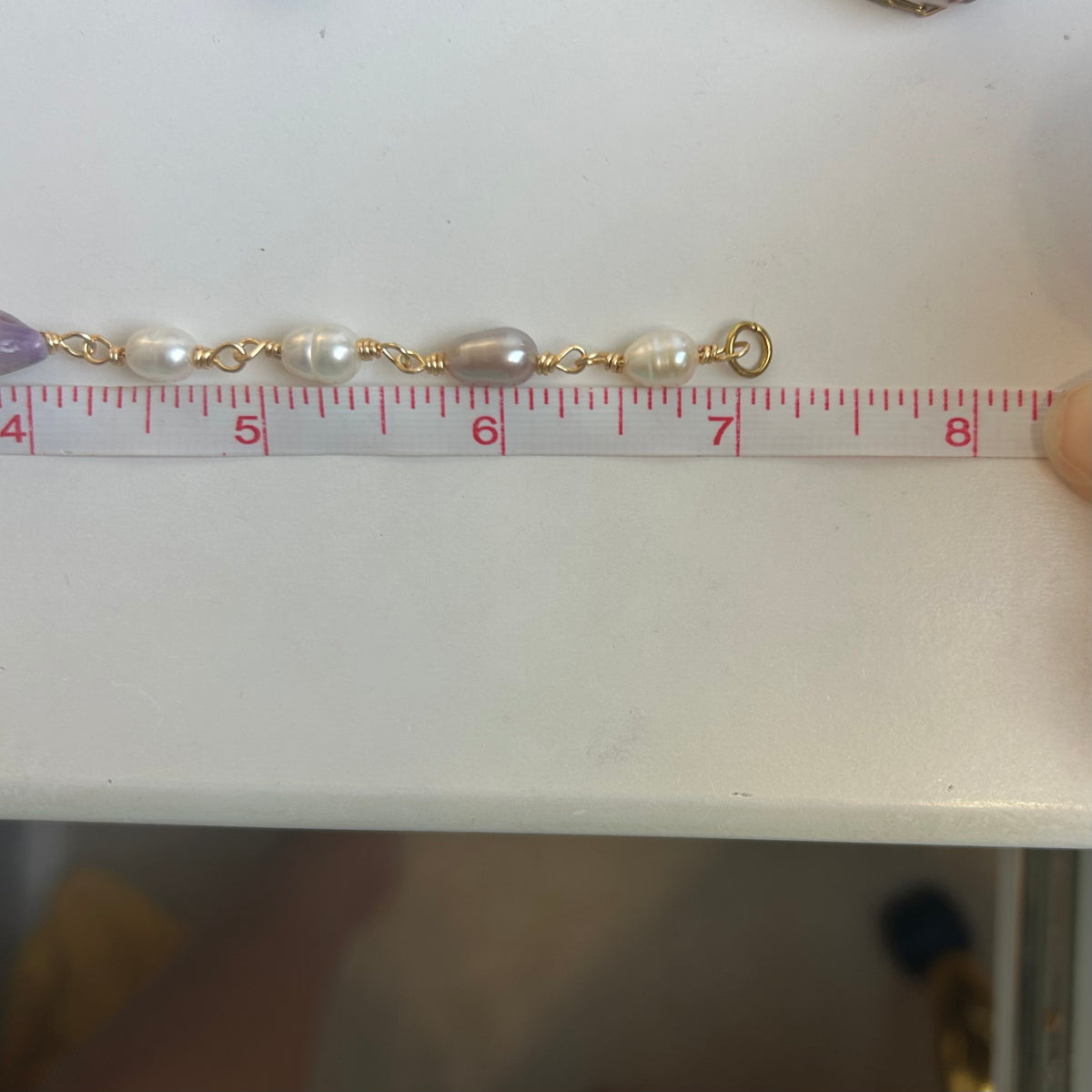 Lavender Cone Shell Pearl Bracelet