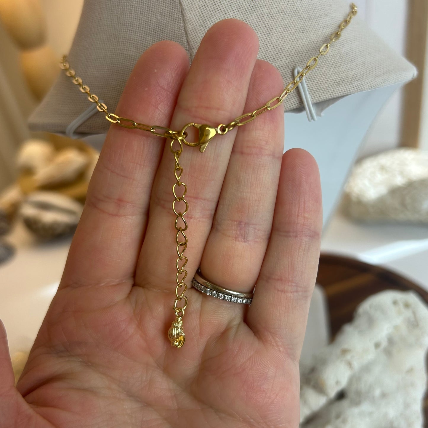 Hebrew Cone Shell Mother of Pearl Necklace