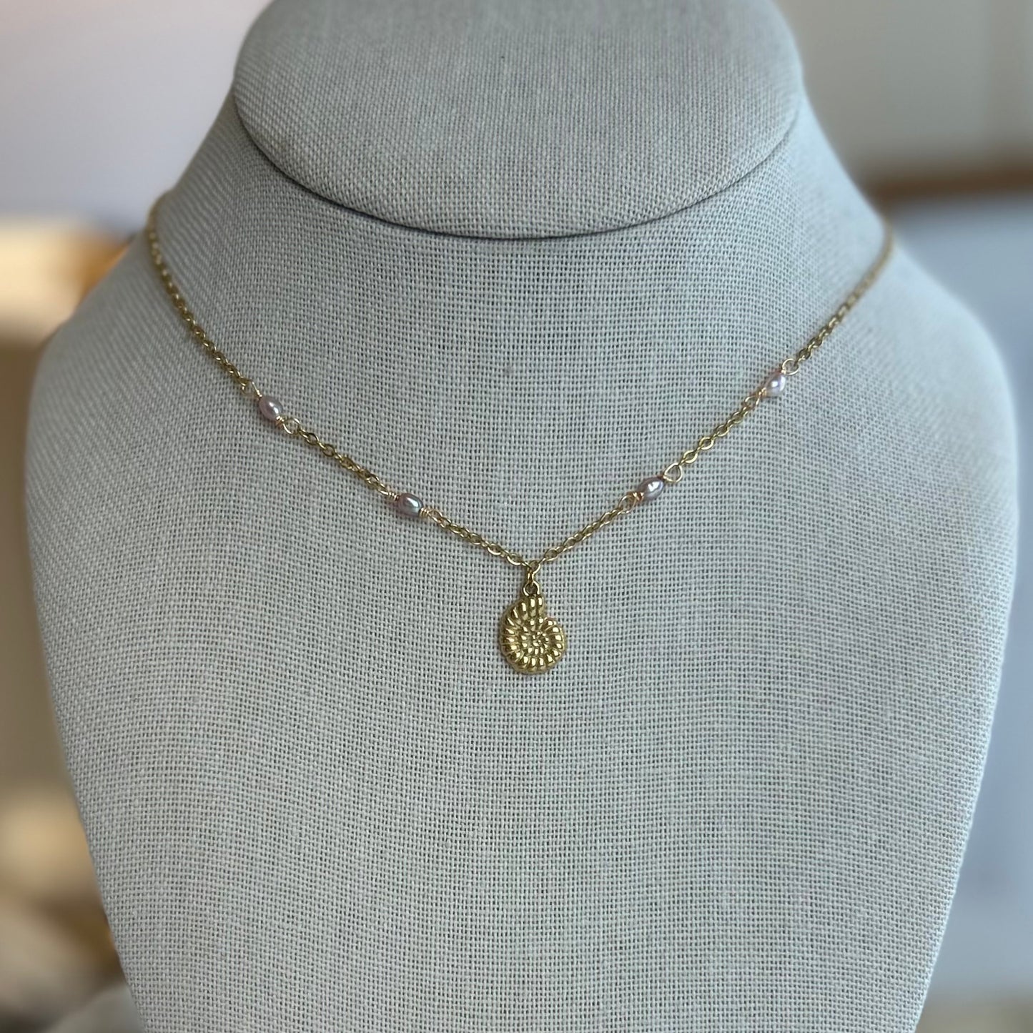 Dainty Pearl Charm Necklace
