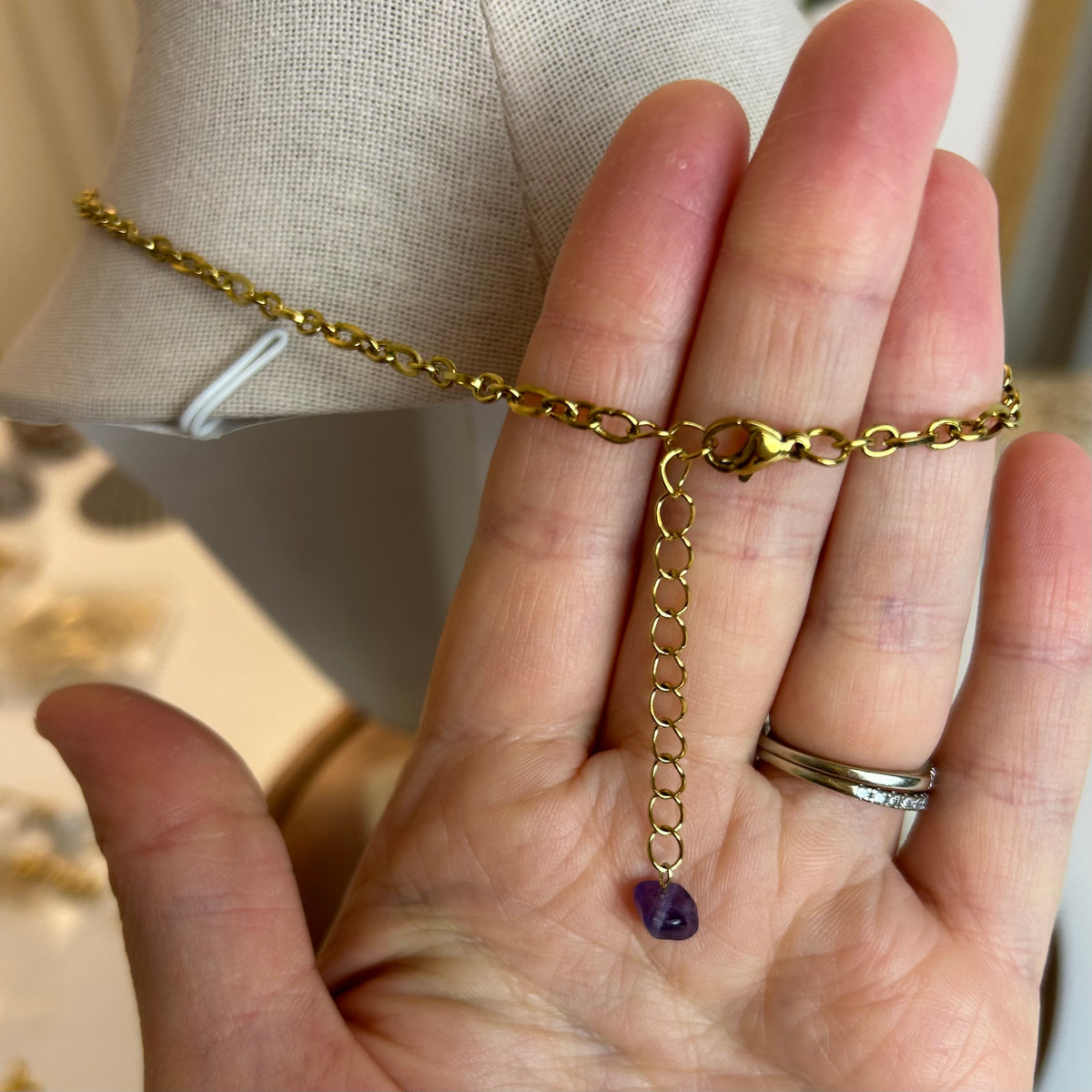 Amethyst Hebrew Cone Shell Necklace