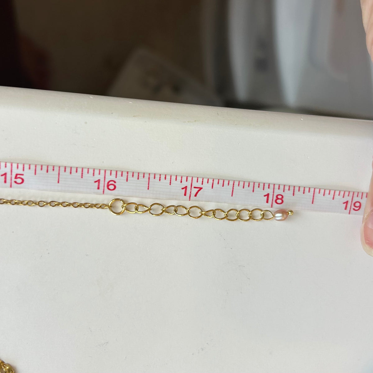 Dainty Pink Pearl Drop Necklace