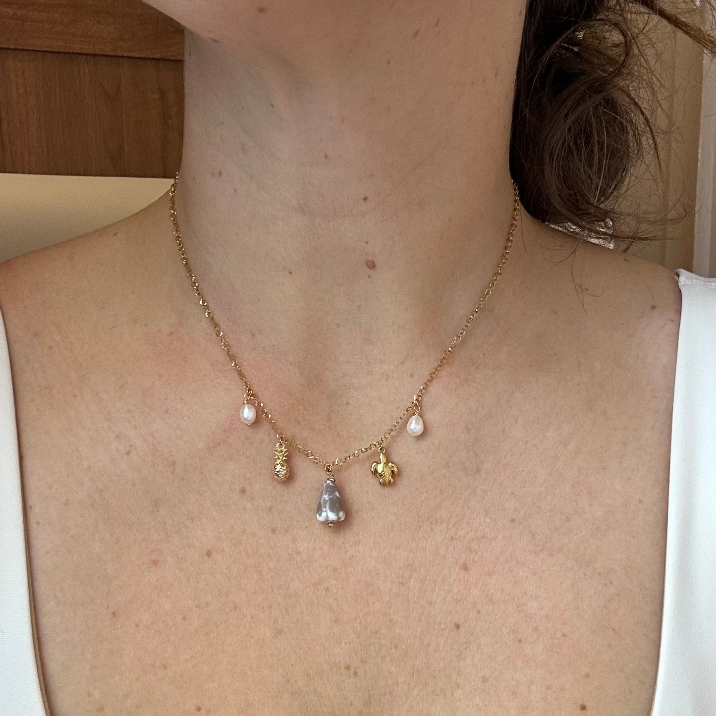 Dainty Cone Shell Charm Necklace