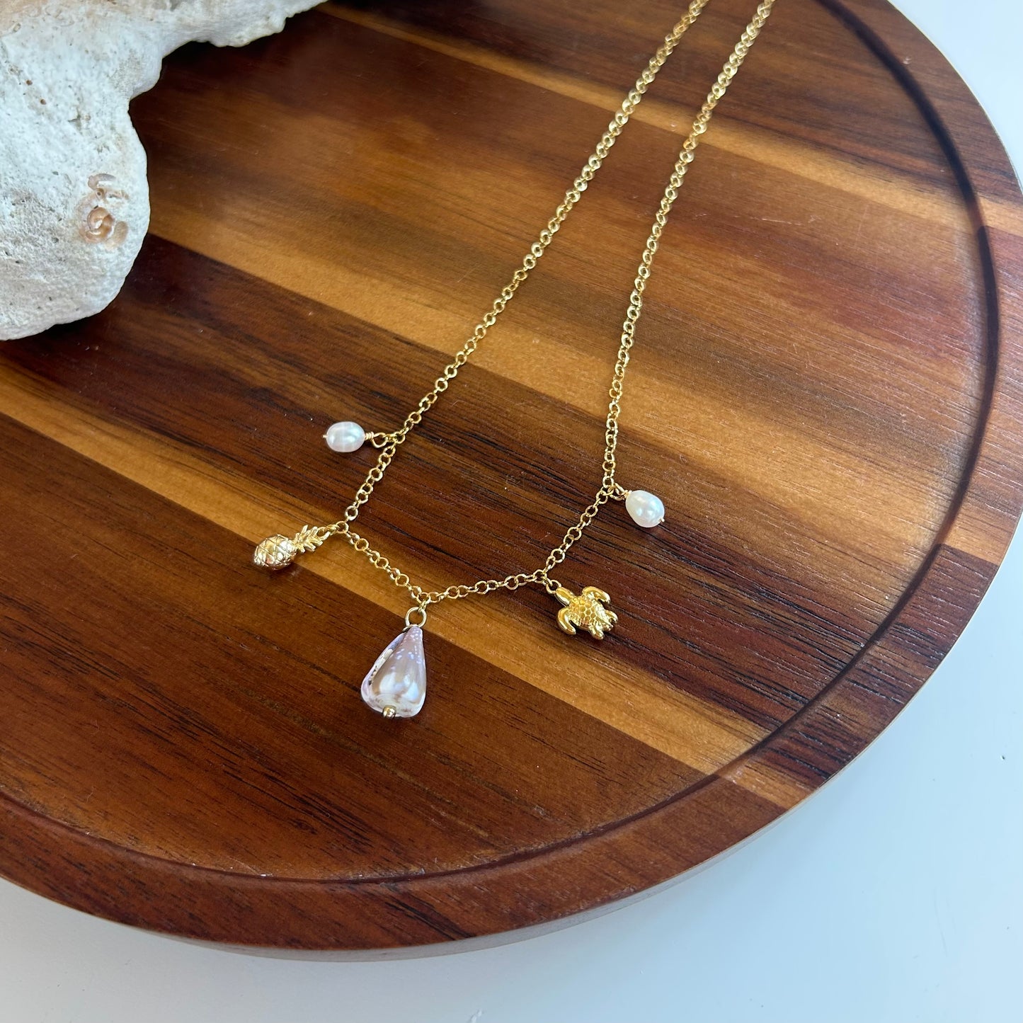 Dainty Cone Shell Charm Necklace