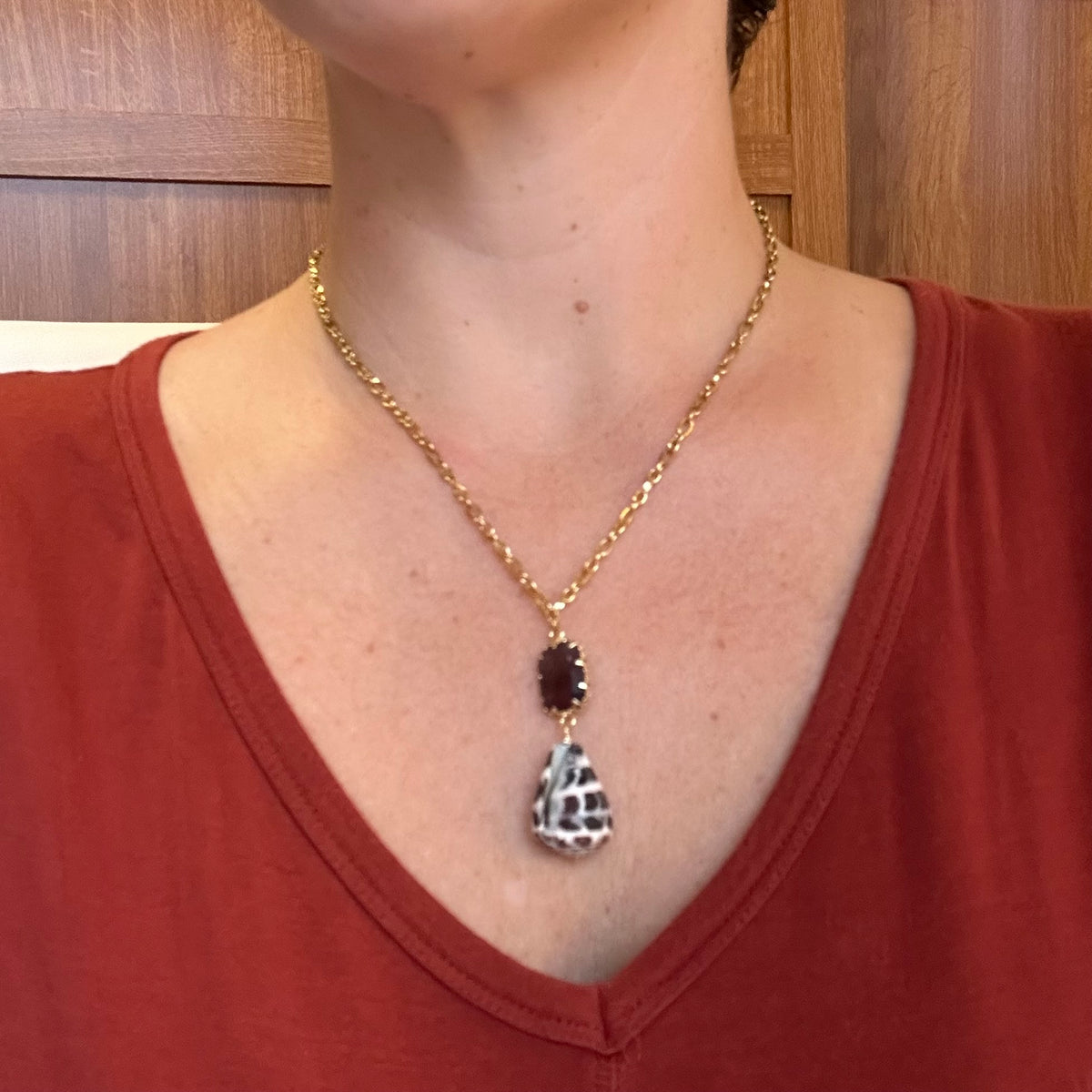 Amethyst Hebrew Cone Shell Necklace