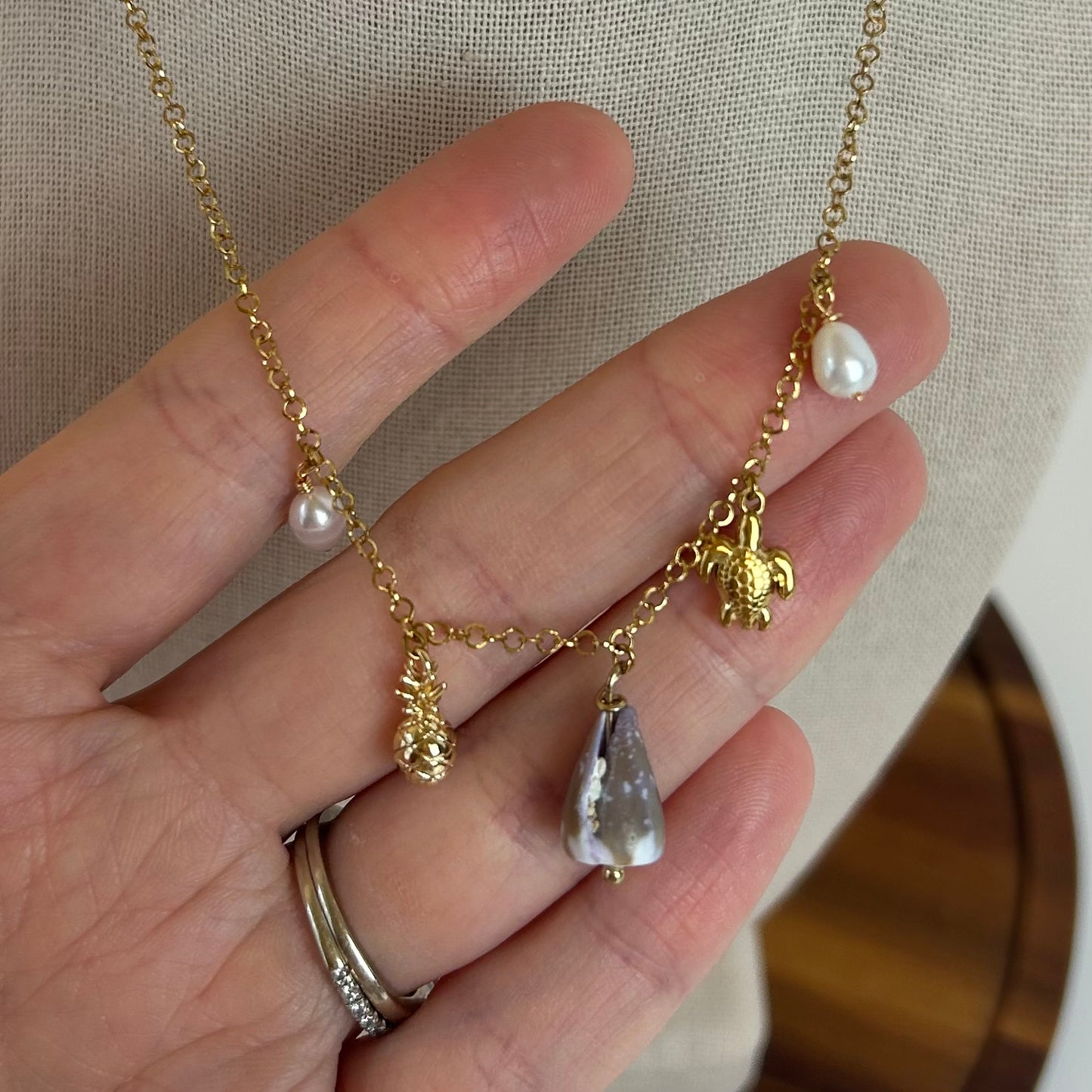 Dainty Cone Shell Charm Necklace