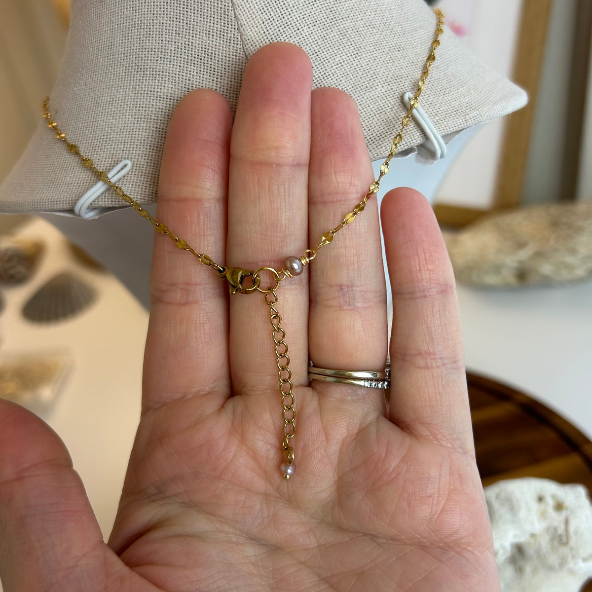 Mini Lavender Pearl Beaded Choker Necklace