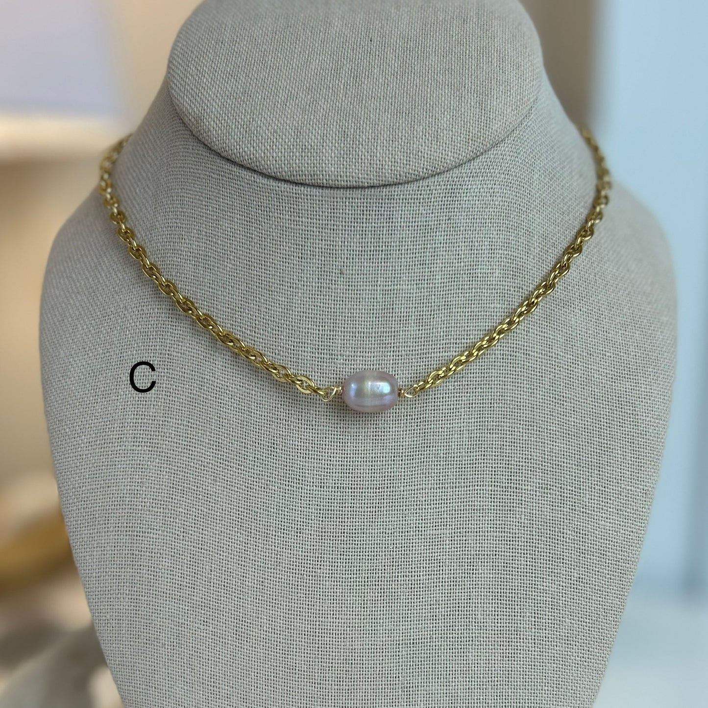 Lavender Pearl Rolo Necklace
