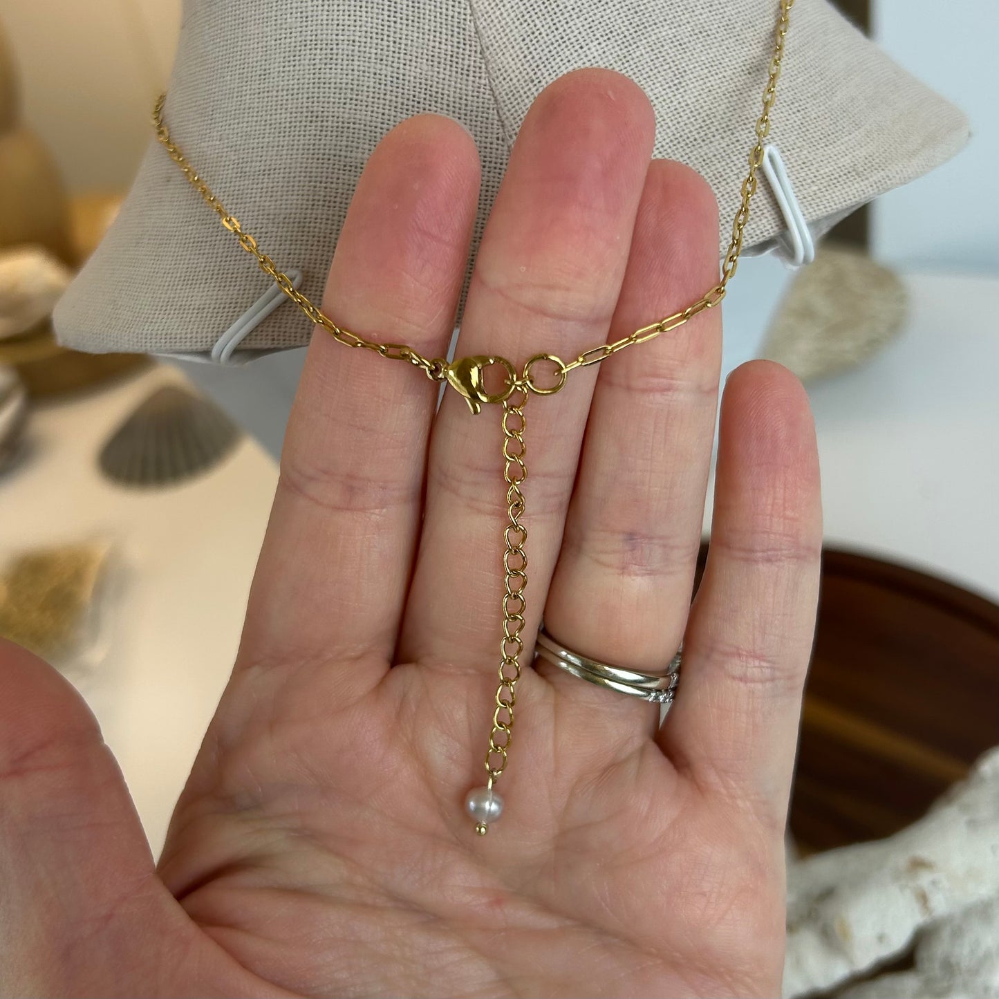 Lavender Pearl Triple Drop Necklace