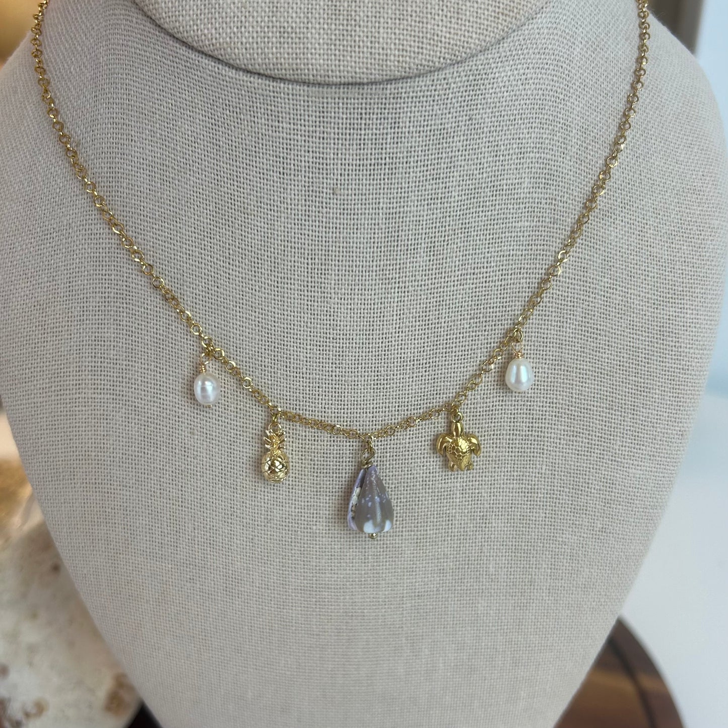 Dainty Cone Shell Charm Necklace