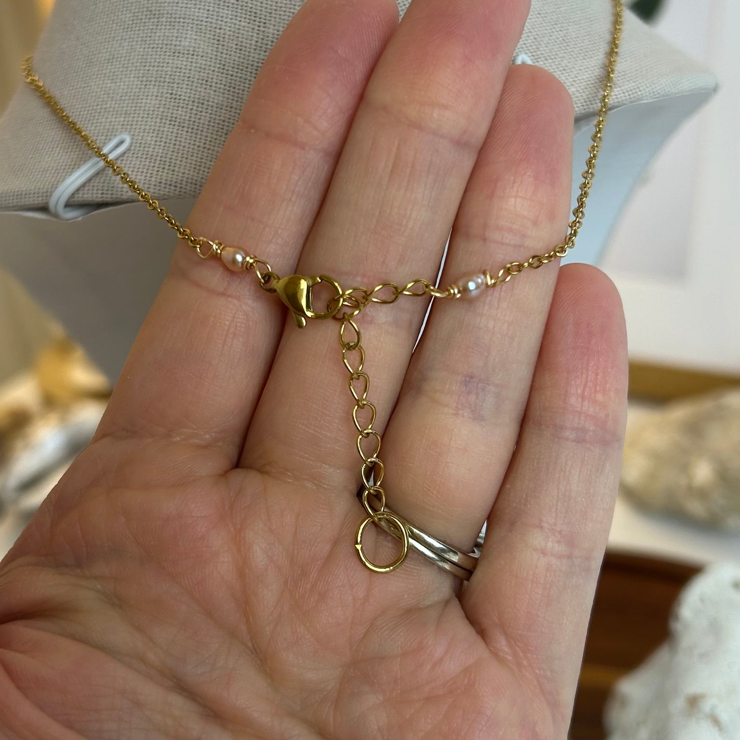 Dainty Puka Drop Shell Necklace