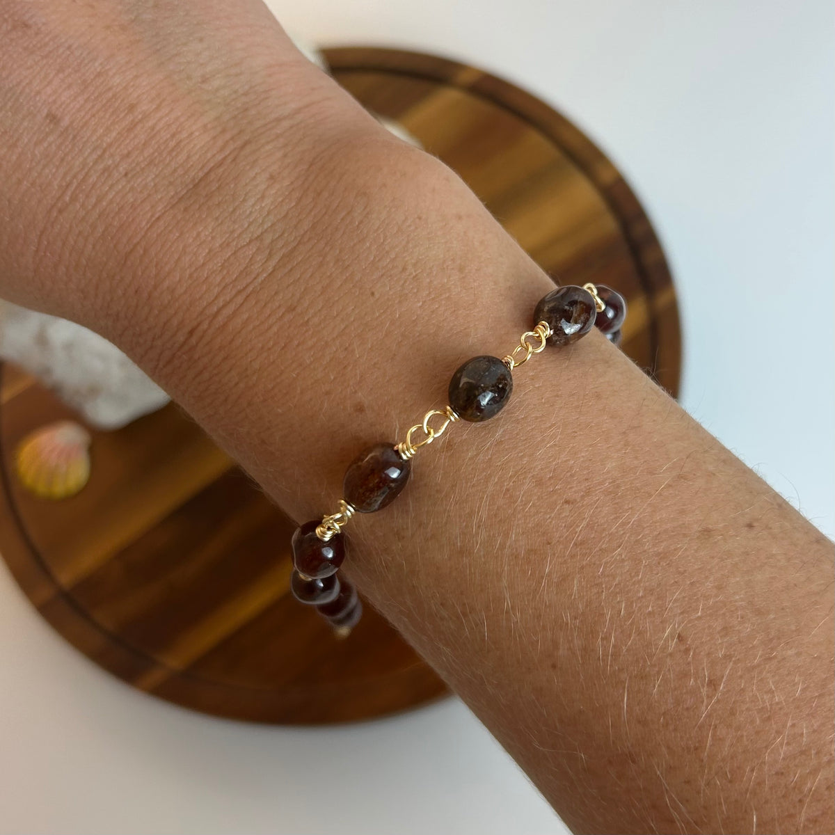 Garnet Stone Beaded Bracelet