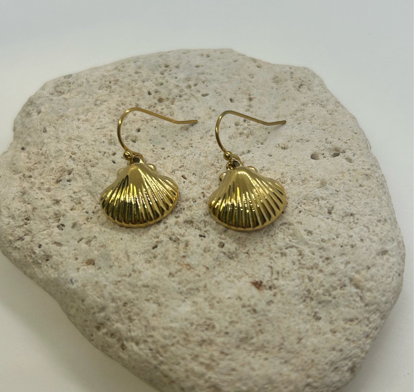 Simple Shell Gold Earrings