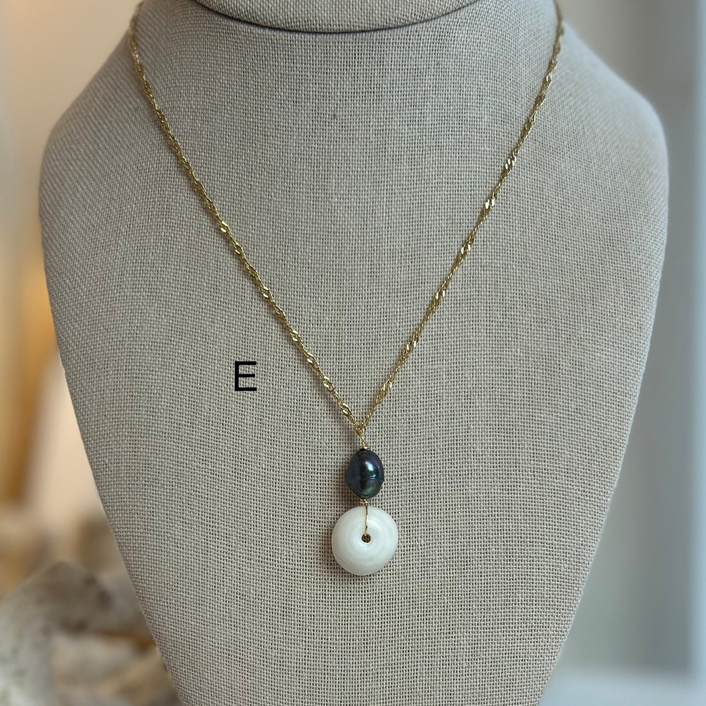Puka & Pearl Pendant Necklace