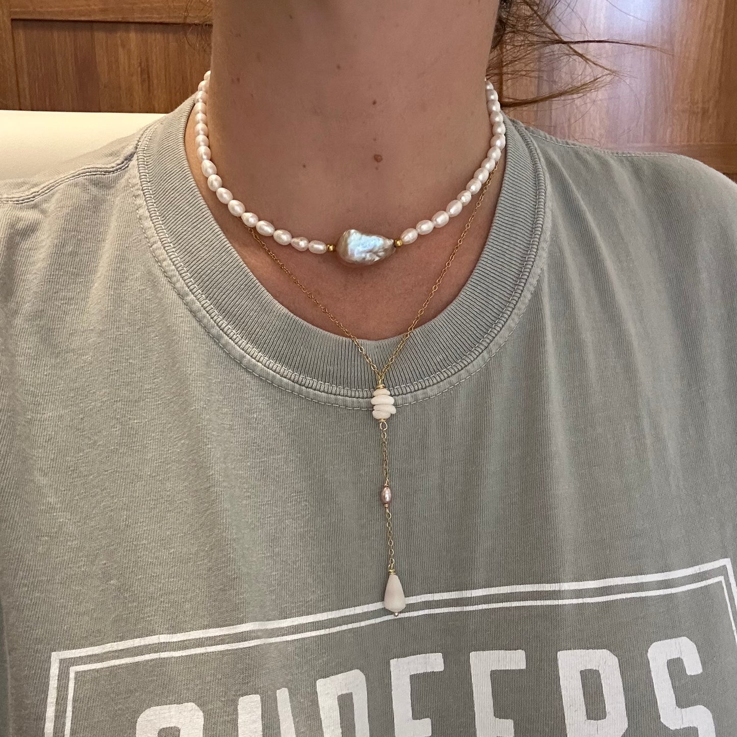 Dainty Puka Drop Shell Necklace