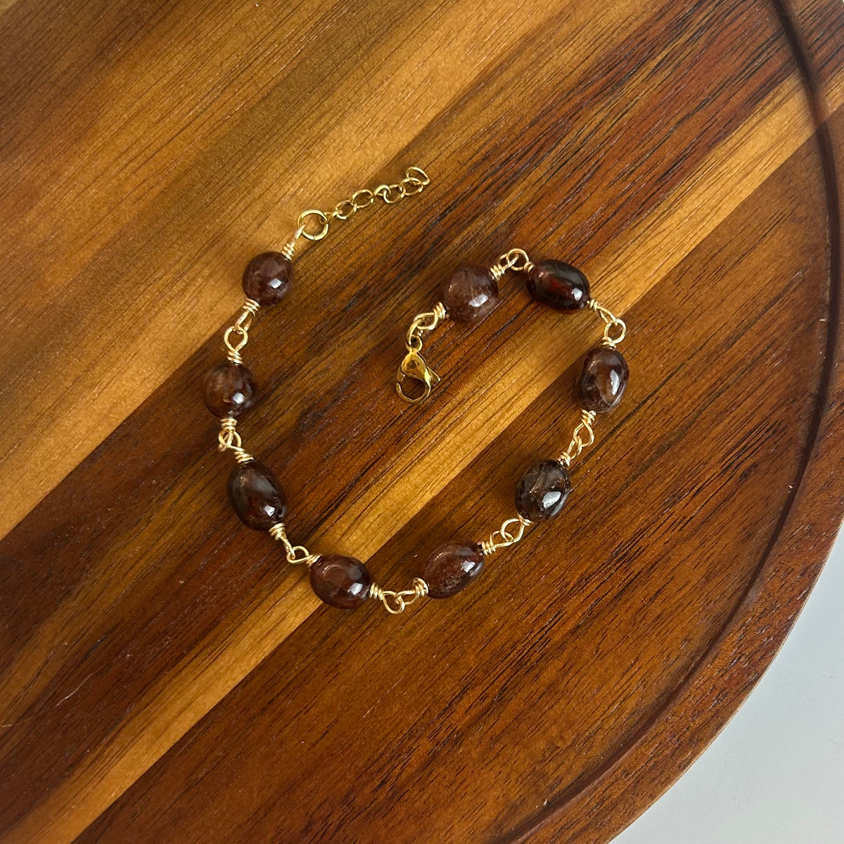 Garnet Stone Beaded Bracelet