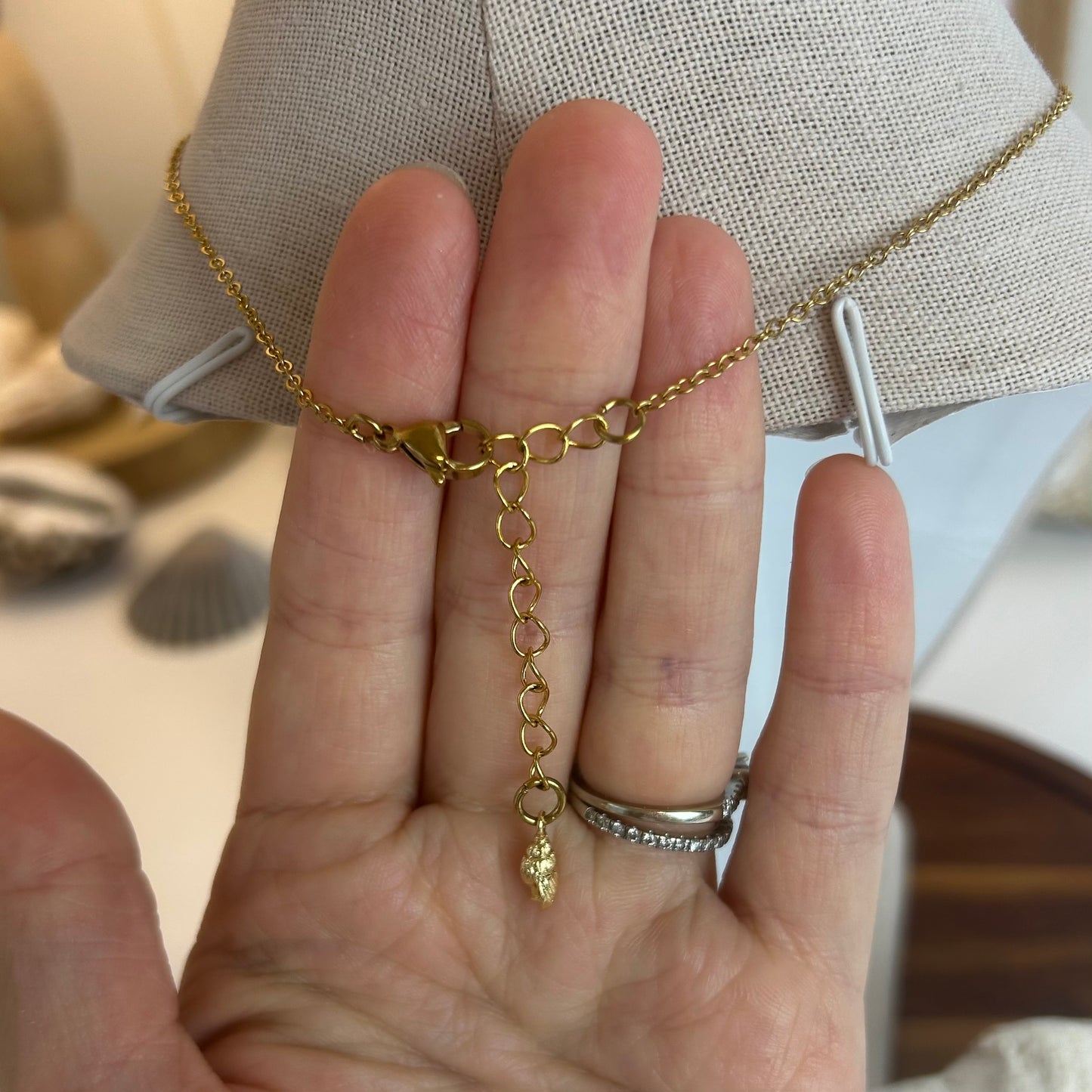 Cone Shell Pearl Tassel Necklace