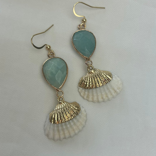 Mermaid Earrings Amazonite & Shell